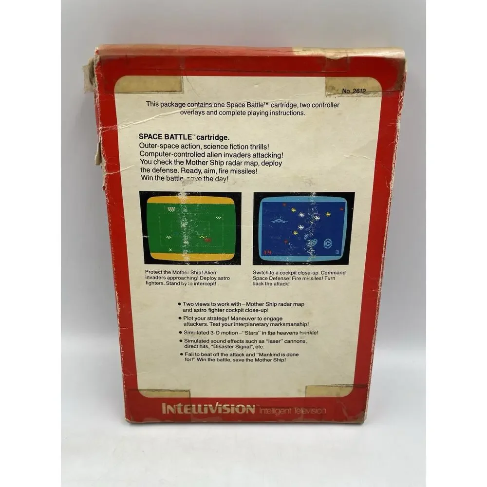 Intellivision Space Battle CIB Manual Overlays Box Tested Working Mattel 1979